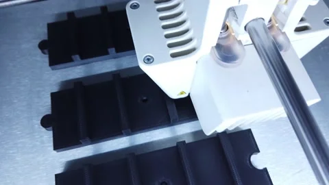 3D printer working. 3D printer, printing with plastic wire filament Stock Footage 140223335