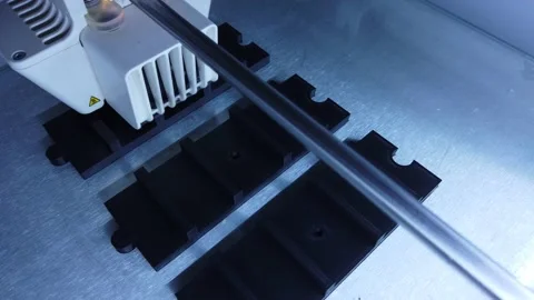 3D printer working. 3D printer, printing with plastic wire filamen Stock Footage 140874588