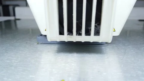 3D printer working. 3D printer, printing with plastic wire filament Stock Footage 149000469