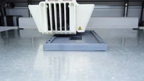 3D printer working. 3D printer, printing with plastic wire filament Stock Footage 149000477