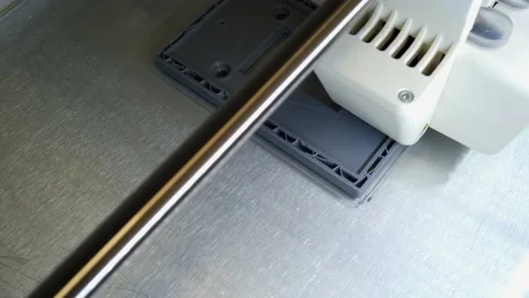 3D printer working. 3D printer, printing with plastic wire filament Stock Footage 149000493