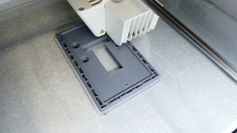 3D printer working. 3D printer, printing with plastic wire filament Stock Footage 149000499