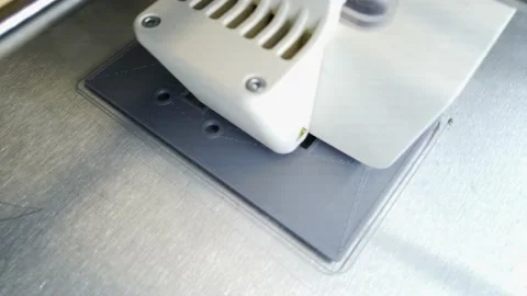 3D printer working. 3D printer, printing with plastic wire filament Stock Footage 149139350