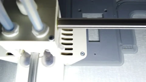 3D printer working. 3D printer, printing with plastic wire filament Stock Footage 150274944