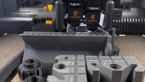 3D printer working. 3D printer, printing with plastic wire filament Stock Footage 319732443