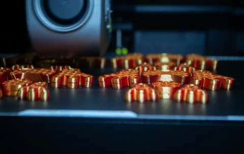 3D printer Working 3D printer process printing object molten orange plastic Stock Photos