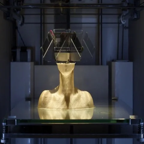 3D printer working, 3d printing a female bust close up- 4K Time lapse video Vidéo 69452560