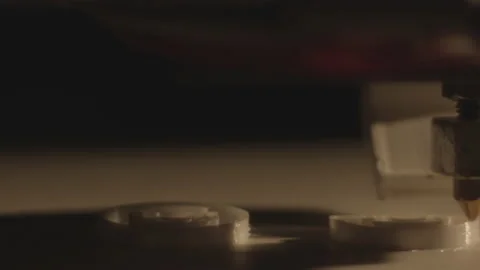 3D printer working and printing. Close up. Stock Footage 145893285