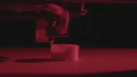 3D printer working and printing. Close up. Stock Footage 145894405