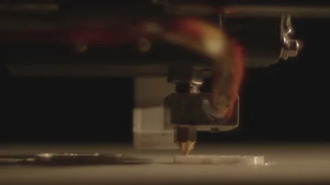 3D printer working and printing. Close up. Stock Footage 145895025
