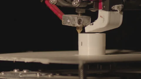 3D printer working and printing. Close up. Stock Footage 145898890