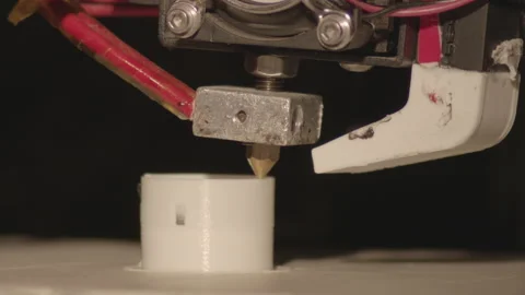3D printer working and printing. Close up. Video stock 145901307