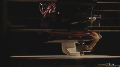 3D printer working and printing. Close up. Stock Footage 145901446