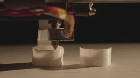 3D printer working and printing. Close up. Stock Footage 145901819
