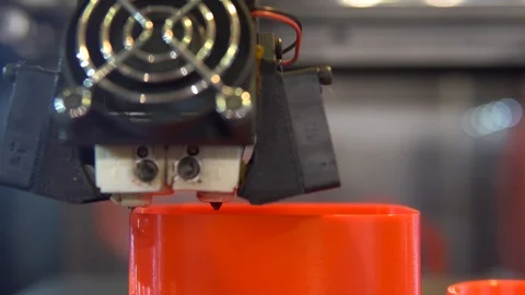 3D printer working. Automatic 3D printer printing an object from plastic. Stock Footage 112161743