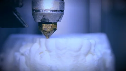 3D printer working close up. Automatic three dimensional 3d printer Stock Footage 92929539