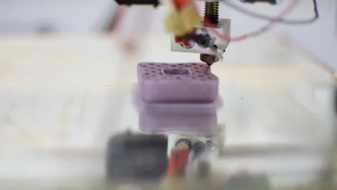 3D Printer working on a close-up view Видео 148502318