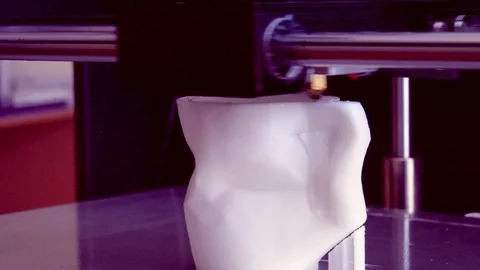 3D printer working. Fused deposition modeling, FDM. 3D printer printing Stock Footage 92288627