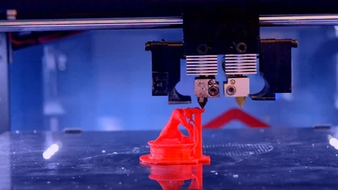 3D printer working. Fused deposition modeling, Stock Footage 101744082