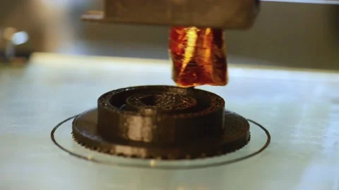 3D printer working. Fused deposition modeling. Stock-Footage 135801337