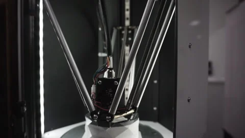 3D printer is working. Modeling using a 3D printer. 3D printer prints an object Stock-Footage 120687839