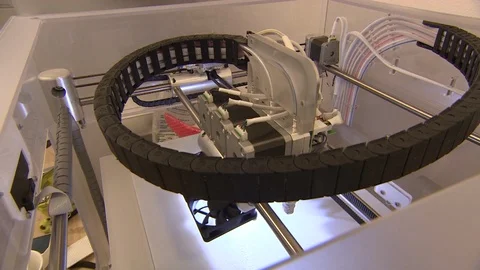 3D printer working on an object Stock Footage 99083169