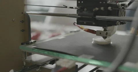 3D printer working in the print lab Stock Footage 168340252