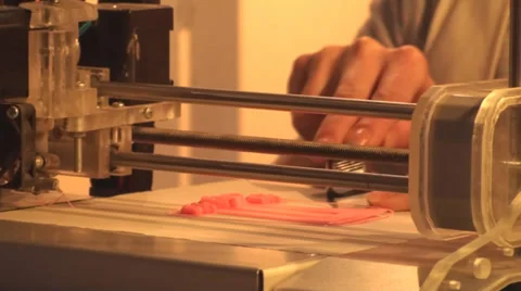 3D Printer Working On Printing A Plastic Figurine, Carving, Design, Ideea Stock Footage 39023758