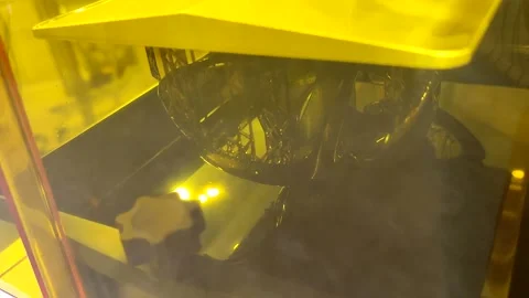 3D printer working process. 3D printing. Stereolithography photopolymerization Stock Footage 276860519