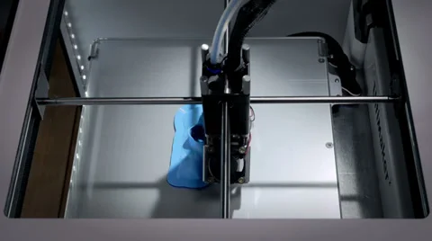 3D printer working, top shot, TL  Stock Footage 39809628