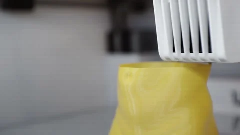 3D printer works close-up. 3D high-tech digital printer computer machine in acti Stock Footage 120610597