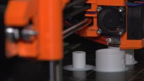 3D printer.3D printing plastic part, detail. 010 Stock Footage 91092379