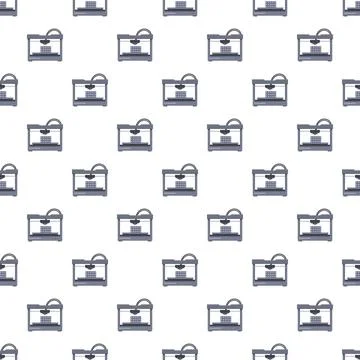 3d printers creating objects seamless pattern Stock Illustration