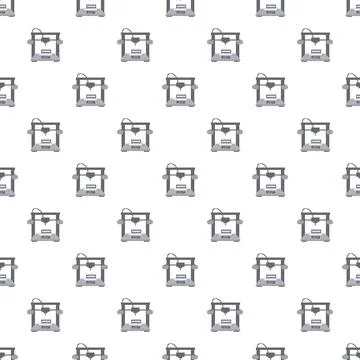 3d printers vector seamless pattern on white イラスト素材