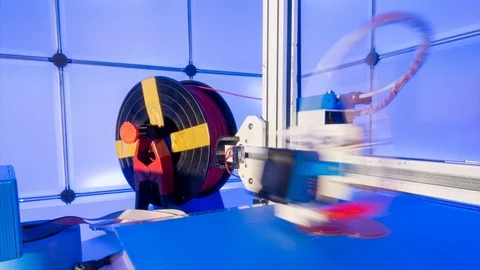 3d printing on 3d printer Stock Footage 109213295