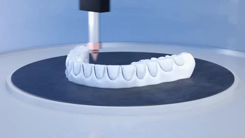 3D Printing Animation of a Lower Denture Stock Footage 309693051