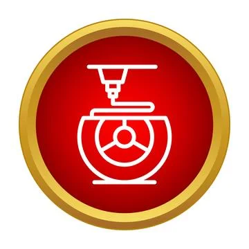 3d printing car wheel or tire manufacturing icon Stock Illustration