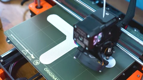 3d printing cross white shape for robot parts Stock Footage 163255710