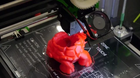 3D printing - Detail of a 3D printer Stock Footage 75492598