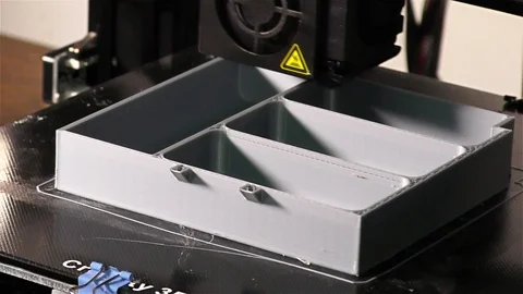 3D Printing Detail - Silver 3D Printing Piece Stock Footage 99659602