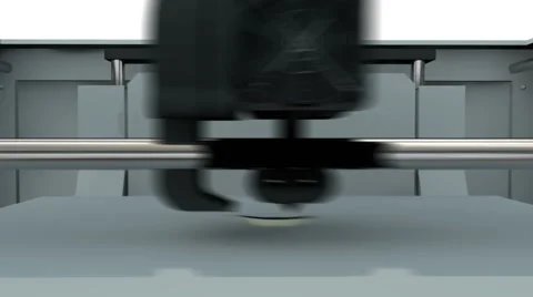 3D printing device creating a skull model. The whole process is speeded.  Stock Footage 65458939
