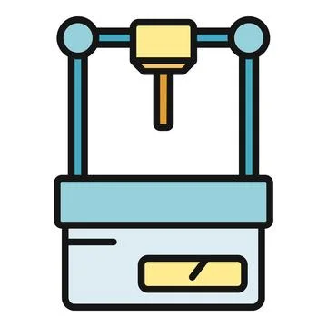 3d printing equipment creating new industrial design models Stock Illustration