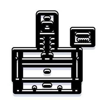 3d printing equipment manufacturing an object concept イラスト素材