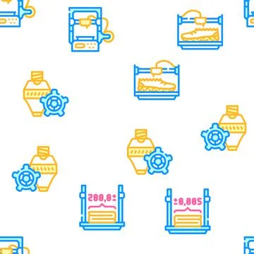 3d Printing Equipment Vector Seamless Pattern Illustrazione stock