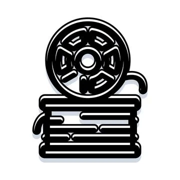 3d printing filament spool and stacked layers Stock Illustration