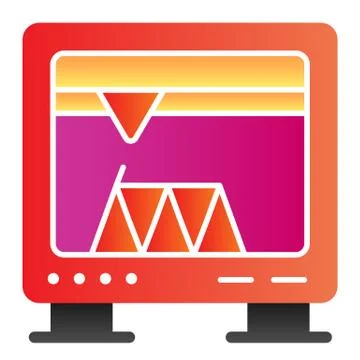 3D printing flat icon. 3D print process color icons in trendy flat style. 3d Stock Illustration