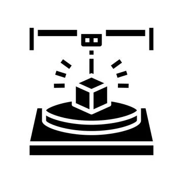 3d printing glyph icon vector illustration Stock Illustration