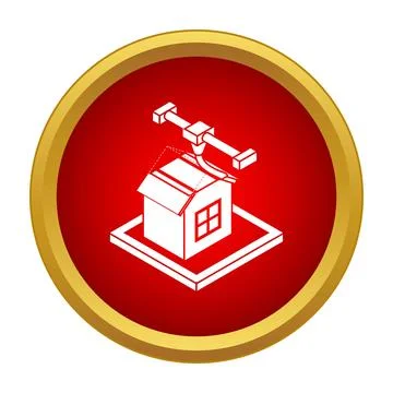 3d printing a house construction building technology icon Illustrazione stock
