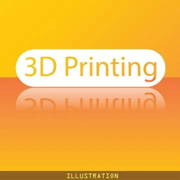 3d Printing icon symbol Flat modern web design with reflection and space for you Ilustración de archivo