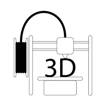 3D printing icon. Vector Illustration. Modern technology. Illustrazione stock
